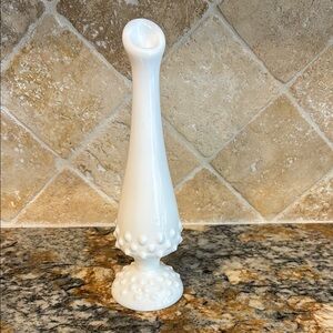 Vintage Fenton Milk Glass Hobnail Bud Vase
